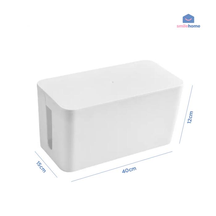 Gambar SMILEHOME Kotak Box Organizer Penyimpanan Kabel Charger - Putih dari Smile Home Indonesia undefined Tokopedia