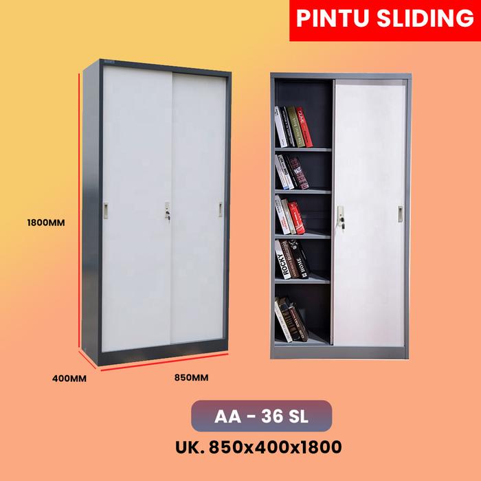 Gambar Lemari ACERO Lemari Arsip ACERO Lemari Besi ACERO Lemari Kantor ACERO - Sliding 36SL, Non Rakit dari AlfaproID undefined Tokopedia