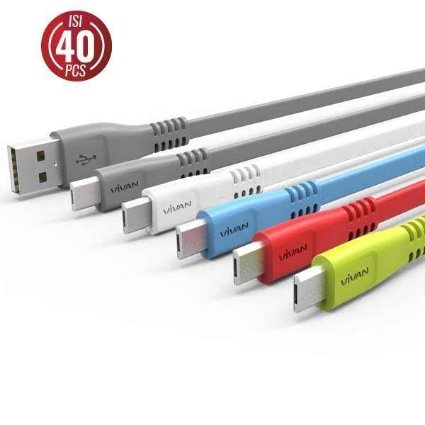 Gambar Kabel data Vivan micro USB CSM100S 1 toples isi 40 Pcs original - CSM100S(lama) dari Vivan.Accesories undefined Tokopedia
