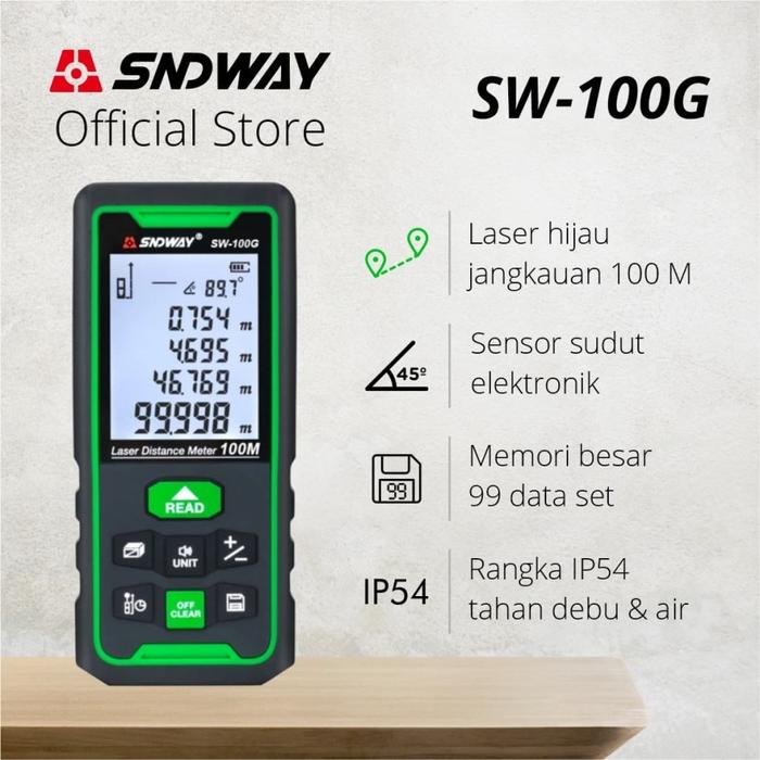Gambar SNDWAY Meteran Digital Green Laser 50/70/100/150 Meter SW-50G/70G/80GQ/100GTD/150GS/150GQ Laser Hijau Outdoor Kamera - 100 Meter dari SNDWAY INDONESIA undefined Tokopedia