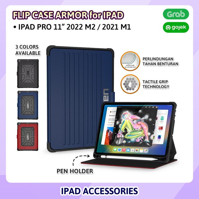 Gambar iPad Pro 11 2022 2021 M2 M1 Urban Armor Case Hard Soft Flip Cover UAG - Hitam dari HahaStore ID undefined Tokopedia