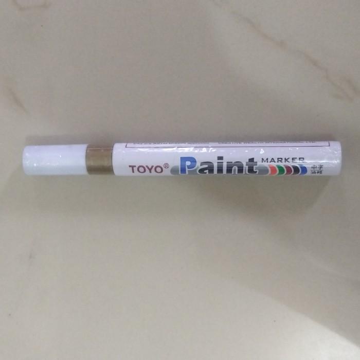 Gambar SPIDOL PERMANEN MARKER PERMANEN TOYO PAINT MARKER PEWARNA BAN ASLI - Gold dari BismaMada Shop undefined Tokopedia