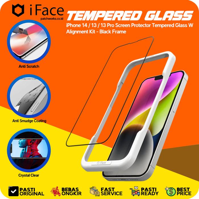 Gambar iFace Compatible For iPhone 14 Plus 14 Pro Max Tempered Glass Screen Protector Kit - 14/13/13 Pro dari Patchworks-OfficialStore undefined Tokopedia