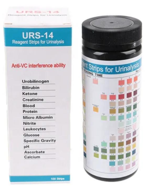 Gambar Urine Test Strips Alat Tes Urine Kesehatan isi 100 strips/botol - 14 Parameter dari Ishiyakiimo Store undefined Tokopedia