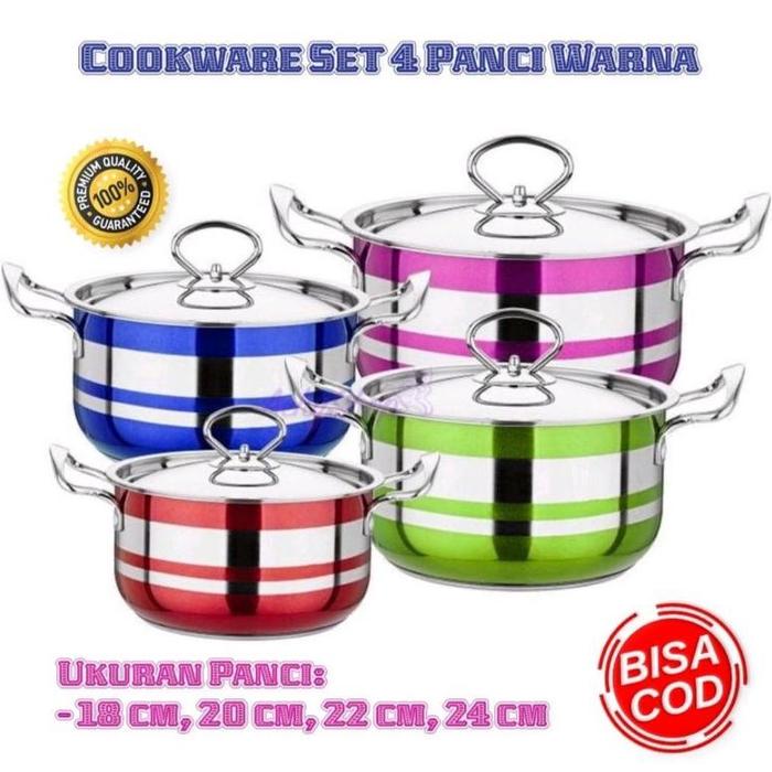 Gambar Panci set pelangi warna panci set stenlis warna - WARNA, BUBBLE WRAP dari Aghilow undefined Tokopedia