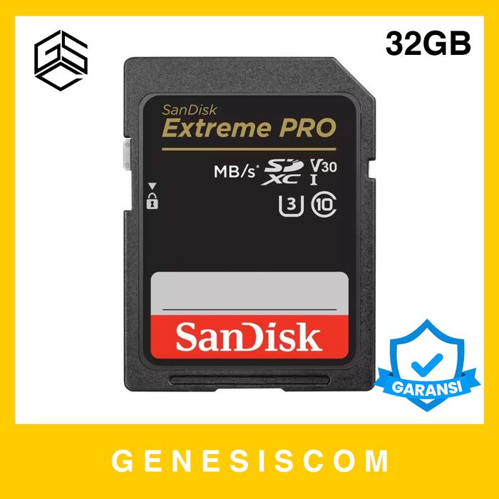Sd Card Sandisk Extreme Pro 32gb 95mbs Sdhc V30 Uhs-1 Memory Garansi