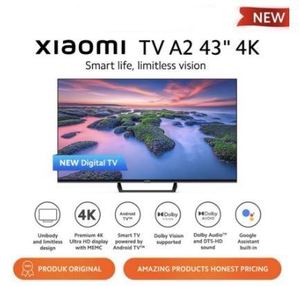 Gambar XIAOMI Mi TV A2 43" 4K UHD Smart Android Digital TV L43M7-EAID - TANPA PACK KAYU dari Mega Surya Computer_NEW undefined Tokopedia