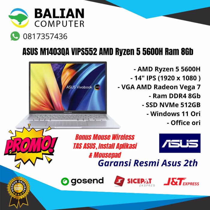 Gambar ASUS VIVOBOOK 14X M1403QA AMD Ryzen 5 Ram 8Gb, Garansi Resmi 2 Tahun dari Balian Computer undefined Tokopedia