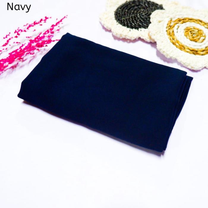 Gambar Hijab Pashmina Ceruty Baby Doll, Babydoll Premium 180 x 75cm - Navy dari Toko Selawey undefined Tokopedia