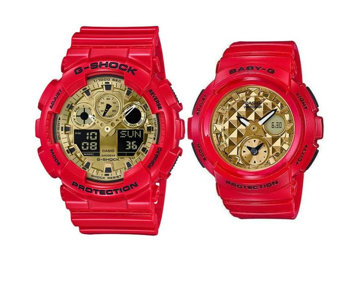 Casio Couple G-shock Baby-g Ga-100vla-4adr Bga-195vla-4a