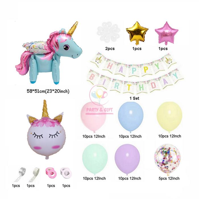 Gambar PAKET DEKORASI ULANG TAHUN ANAK TEMA UNICORN - PAKET A dari Party & Gift Shop undefined 4 Tokopedia