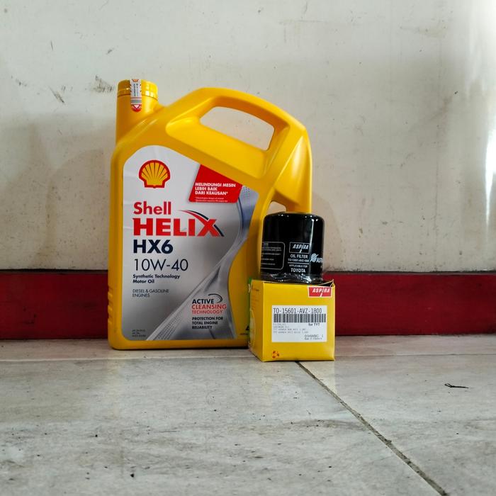 Gambar Paket Oli Shell Helix HX6 10W-40 + Filter Oli Avanza/ Xenia/ Rush dari Prime Oli undefined Tokopedia
