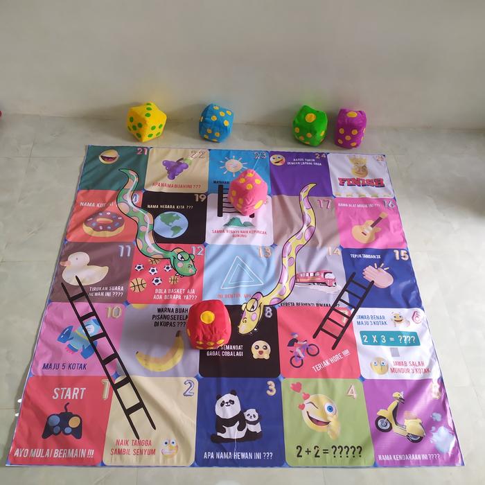 Gambar MAINAN EDUKASI ANAK ULAR TANGGA BESAR UNTUK DIMAINKAN DI LANTAI Board Game - 2Mx2METER dari NIZAMTOKO undefined Tokopedia