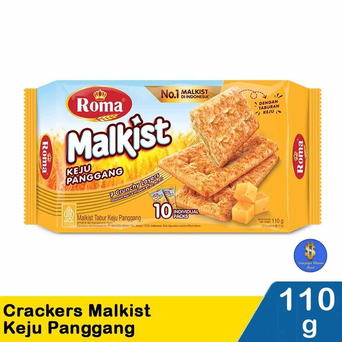 Gambar Roma Malkist Keju Panggang-Biskuit Crackers Malkist Keju Panggang - 110 gr(10x11gr) dari Sunjaya Utama Mart undefined Tokopedia