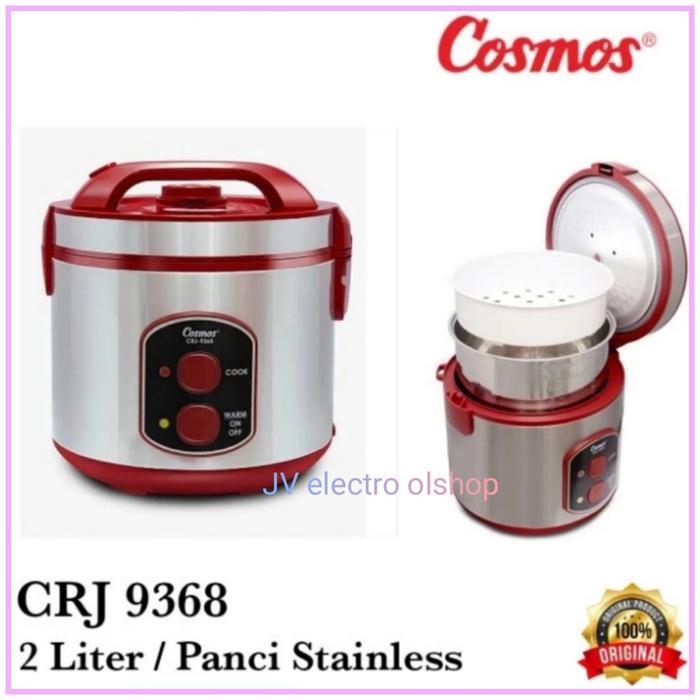 Gambar Rice Cooker Cosmos CRJ 9303 / Magic com Cosmos Stainless Steel 2 Liter - CRJ9368, NO Bubble Wrap dari JV electro olshop undefined Tokopedia