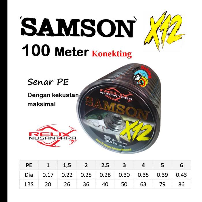 Gambar SENAR PE SAMSON X12 100 Meter konekting 1000 M - PE 1 dari MADALY undefined Tokopedia