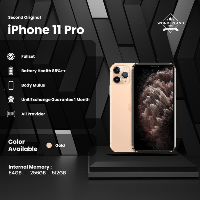 Gambar Second iPhone 11 Pro 64 GB Fullset, 100% Original, Mulus - Gold dari Wonderland Store undefined Tokopedia