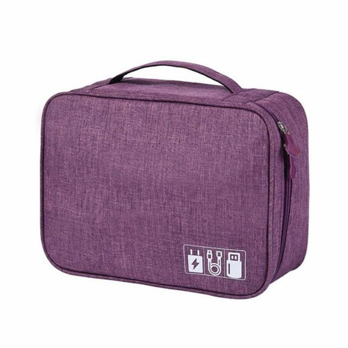 Gambar Travel Digital Pouch Bag Organizer Tas Kabel Data Charger Aksesoris HP - Ungu dari supono store88 undefined Tokopedia