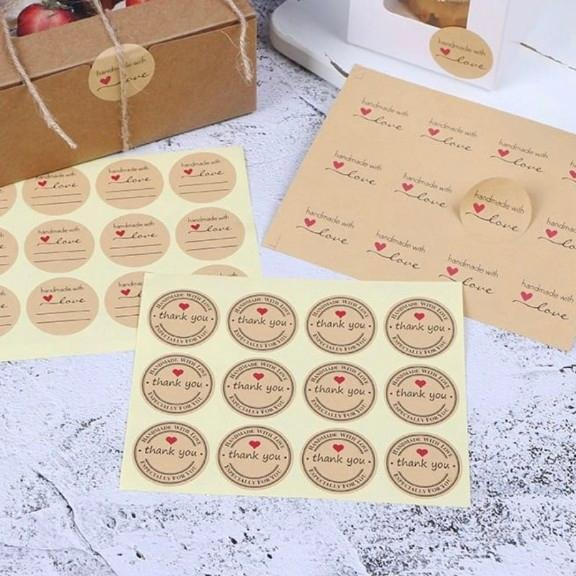 Gambar 1 lembar stiker handmade with love stiker thank you stiker kue kering - thank you dari CHEAPPY RAASHOPZ undefined Tokopedia