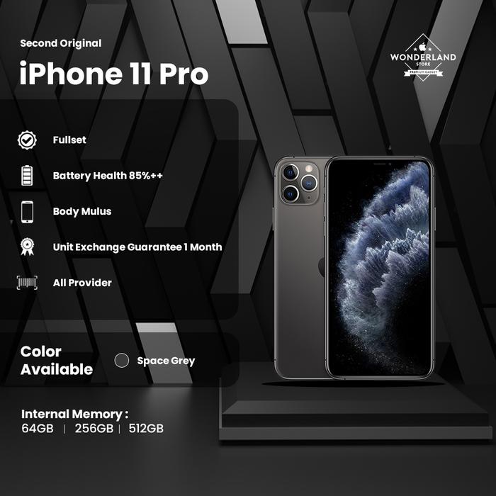 Gambar Second iPhone 11 Pro 256GB, Fullset Original, Garansi Apple Inter - Space Gray dari Wonderland Store undefined Tokopedia