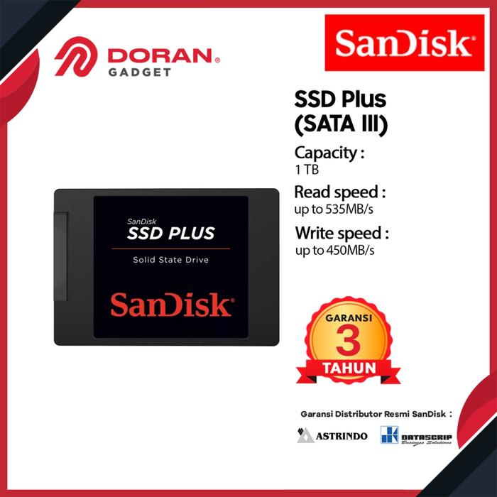 Sandisk SSD Plus Solid State Drive 1TB Garansi Resmi 240GB