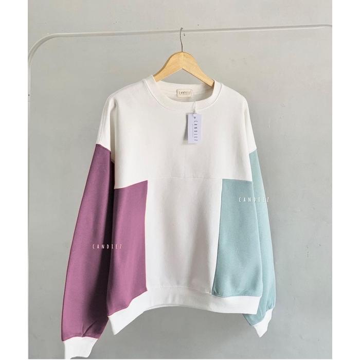 Gambar candies sweater oversize wanita - crewneck sweatshir - taro mint dari ara.industries undefined Tokopedia