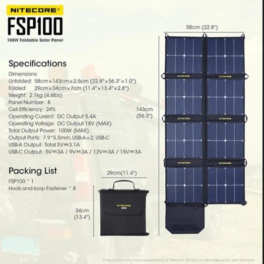 Gambar Power Solar Panel Nitecore FSP100 dari Shop Senter Aksesoris undefined Tokopedia