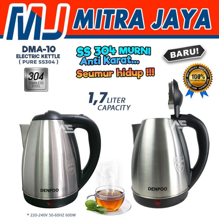 Gambar DENPOO KETTLE ANTI KARAT SEUMUR HIDUP STAINLESS - DMA 10 - 1.7LITER - DMA177 dari Mitra Jaya Bandung undefined Tokopedia