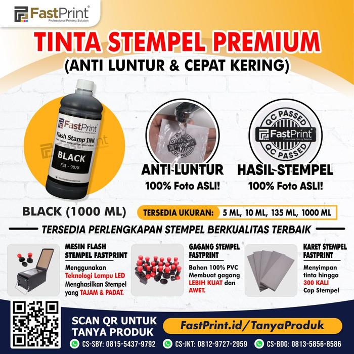 Gambar Fast Print Tinta Stempel Flash Warna Anti Luntur 1000 ML - Hitam dari Fast Print Makassar undefined 3 Tokopedia