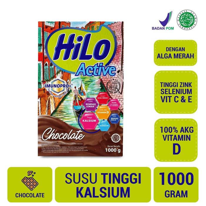 Gambar Hilo ACTIVE Chocolate / Vanilla 1000gr 1kg - Susu Tinggi Kalsium - Chocolate 1Kg dari Mawarshopashop undefined Tokopedia