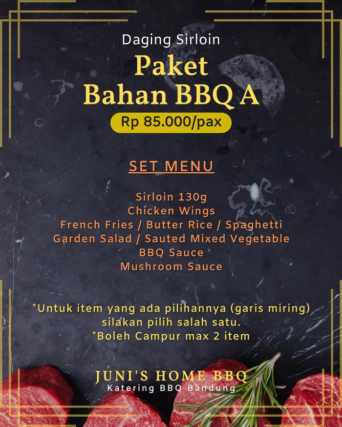 Gambar Paket Menu Bahan Daging sapi has dalam / Sirloin Lokal Junis Home BBQ - Paket A dari JUNIS Food undefined Tokopedia