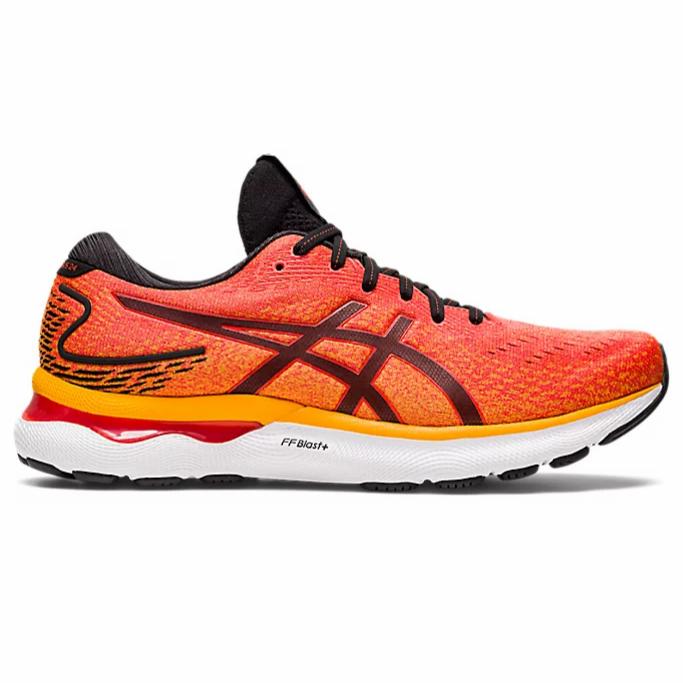 Gambar ASICS GEL-NIMBUS 24 MENS RUNNING SHOES - CHERRY TOMATO / BLACK SIZE 46.5 / 29.5 CM BIG SIZE - 46.5 dari Benjamin.Sports undefined Tokopedia