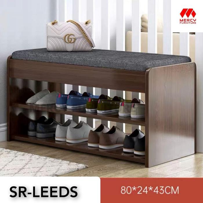 Gambar Mercy SR MADISON-120 / SR LEEDS 2in1-80 Rak Sepatu Rak Multifungsi - LEEDS HITAM dari Mercy Furniture undefined Tokopedia