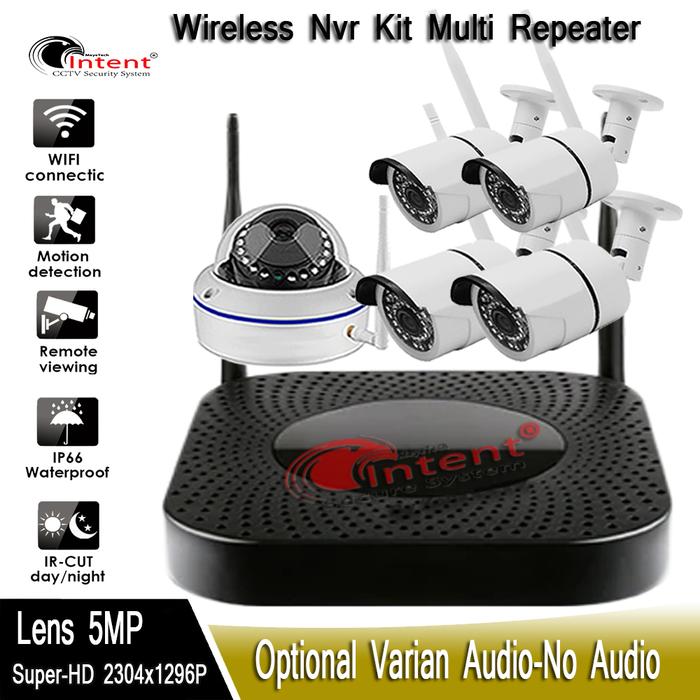 Jual Paket Camera Mix Audio-No Audio Wifi NVR Kit Multi-Repeater