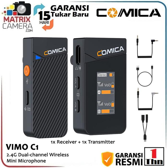 Gambar COMICA VIMO C Series 2.4Ghz Dual Channel Mini Wireless Microphone - C1 dari Matrix Camera_NEW undefined Tokopedia