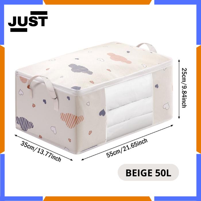 Gambar STORAGE BOX ORGANIZER BAG KOTAK TEMPAT PENYIMPANAN BAJU SELIMUT P190 - BEIGE 50L dari JUST ONLINE STOREE undefined Tokopedia