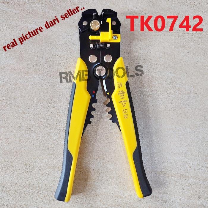 Gambar Tang Kupas Kabel / Tang Potong Kabel Heavy Duty Otomatis Wire Cutter - TK0742 dari RMBtools Fastener undefined Tokopedia