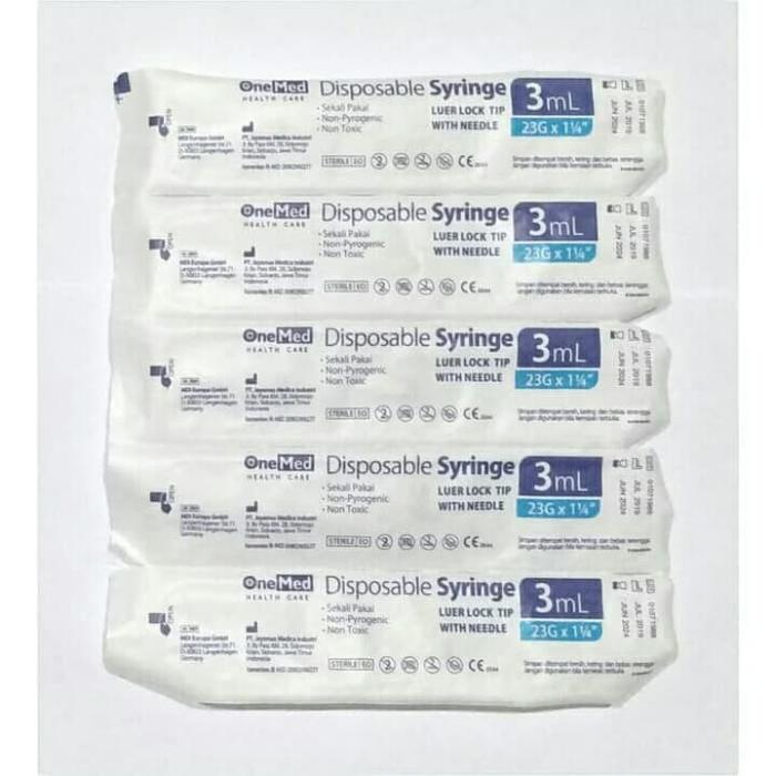 Gambar Spuit onemed perbox isi 100 Syringe  1ml 3ml 5ml 1 3 5 - 3CC dari JayaMedishop undefined Tokopedia