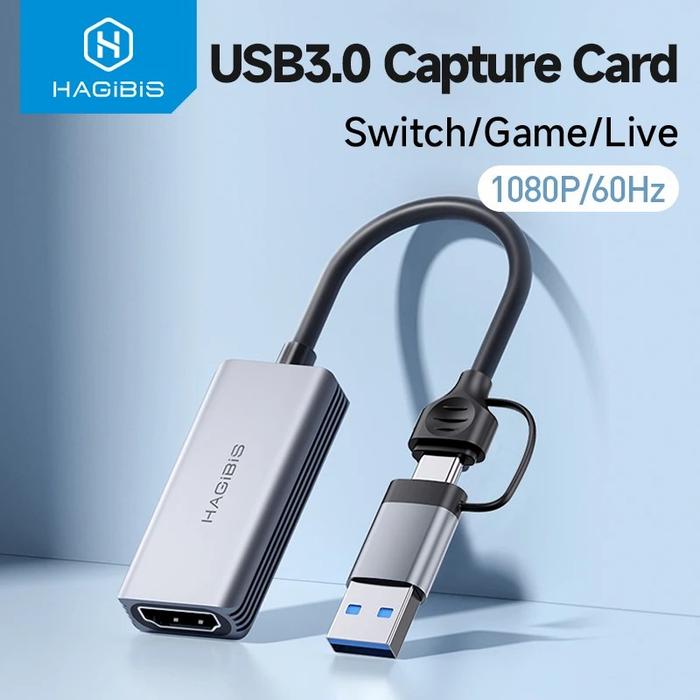 Gambar HAGIBIS USB 3.0 VIDEO CAPTURE CARD HDMI TO USB TYPE C GAME 1080p 60FPS dari D&D-oLshop undefined Tokopedia