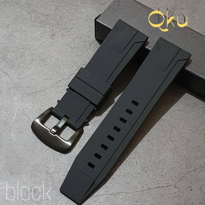 Gambar Tali Strap Jam Tangan rubber silikon halus universal 22 24 26 lentur - Hitam, 26mm dari HoQiku Store undefined Tokopedia