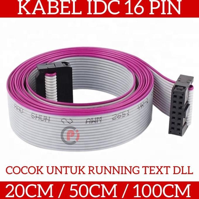 Gambar Kabel Flat IDC 16 Pin Panjang 20 50 100 cm 16P Plus Konektor Terpasang - 20cm dari gofengstore undefined Tokopedia