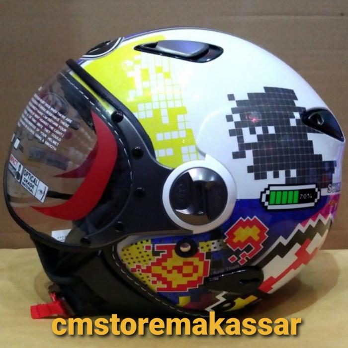 Gambar Helm KYT Elsico Retro Solid dan Motif Half Face SNI DOT Anti Theft - Lego New White, M dari Cmstoremakassar undefined Tokopedia
