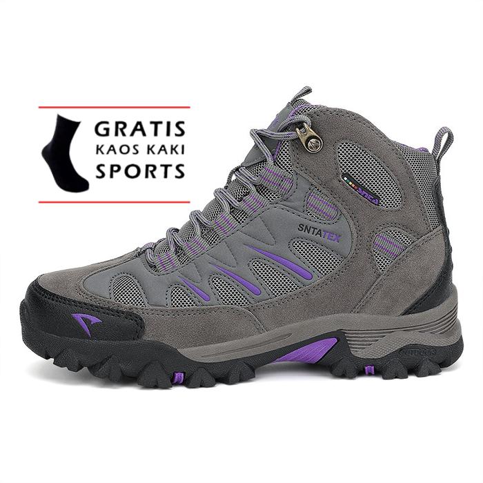 Gambar Sepatu Hiking Wanita SNTA Tipe 613 - Sepatu Gunung Outdoor Wanita SNTA - Grey Purple, 36 dari Leond Sports undefined Tokopedia