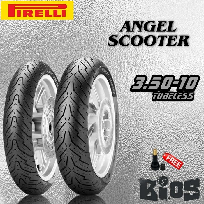 Gambar BAN PIRELLI ANGEL SCOOTER TUBELESS RING 10 11 12 BAN VESPA MATIC - 3.50-10 dari BLack Iced undefined Tokopedia