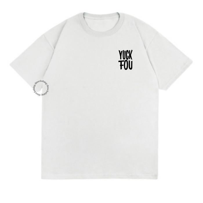 Gambar DINO CLOTHING - KAOS YUCK FOU KATUN COMBED PREMIUM UNISEX WANITA PRIA - Putih, S dari This is Dino undefined Tokopedia