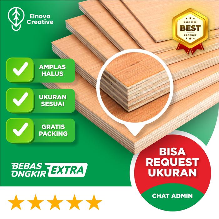 Gambar 200 x 10 cm TEBAL 9 mm PAPAN KAYU MULTIPLEK / MERANTI / TRIPLEK / ALBA dari Elnova Creative undefined Tokopedia