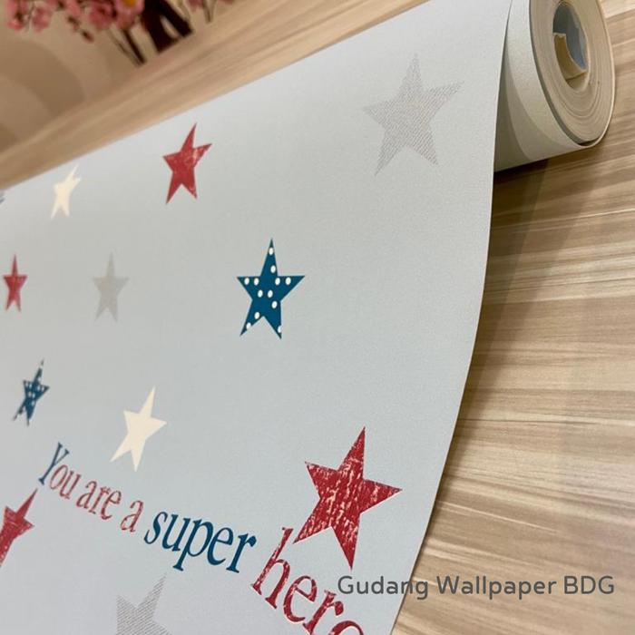 Gambar Wallpaper Vinyl Motif Anak Bintang Super Hero Captain America - Biru dari Gudang Wallpaper Bdg undefined Tokopedia