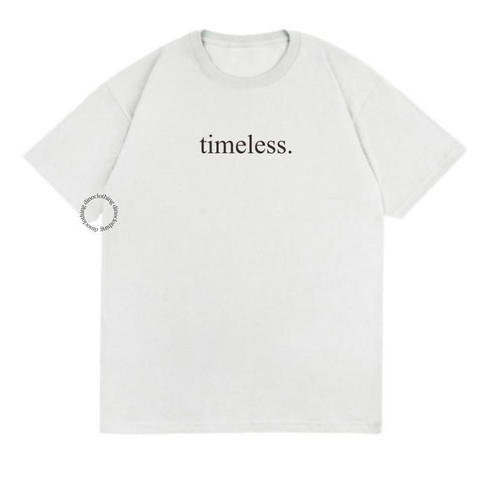 Gambar DINO CLOTHING - KAOS TIMELESS KATUN COMBED PREMIUM UNISEX WANITA PRIA - Putih, S dari This is Dino undefined Tokopedia