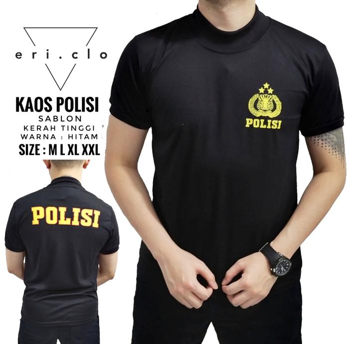 Gambar KAOS POLISI SABLON , BAJU DALAMAN POLISI POLRI , KAOS DINAS POLRI - Hitam, XXL dari IRWAN JEANS HOUSE undefined Tokopedia