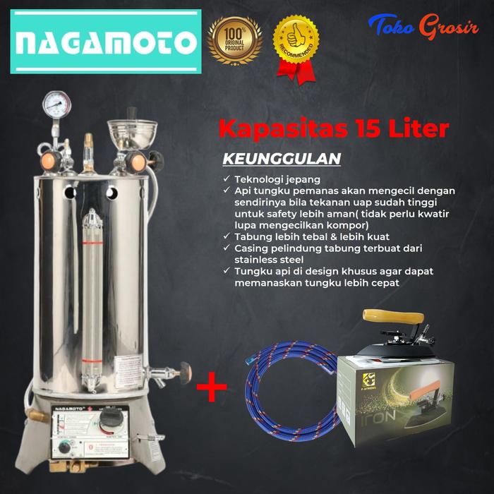 Gambar SETRIKA / SETRIKA UAP / SETRIKA UAP LAUNDRY NAGAMOTO MADE IN JAPAN - 15L dari Toko Grosir 46_NEW undefined Tokopedia